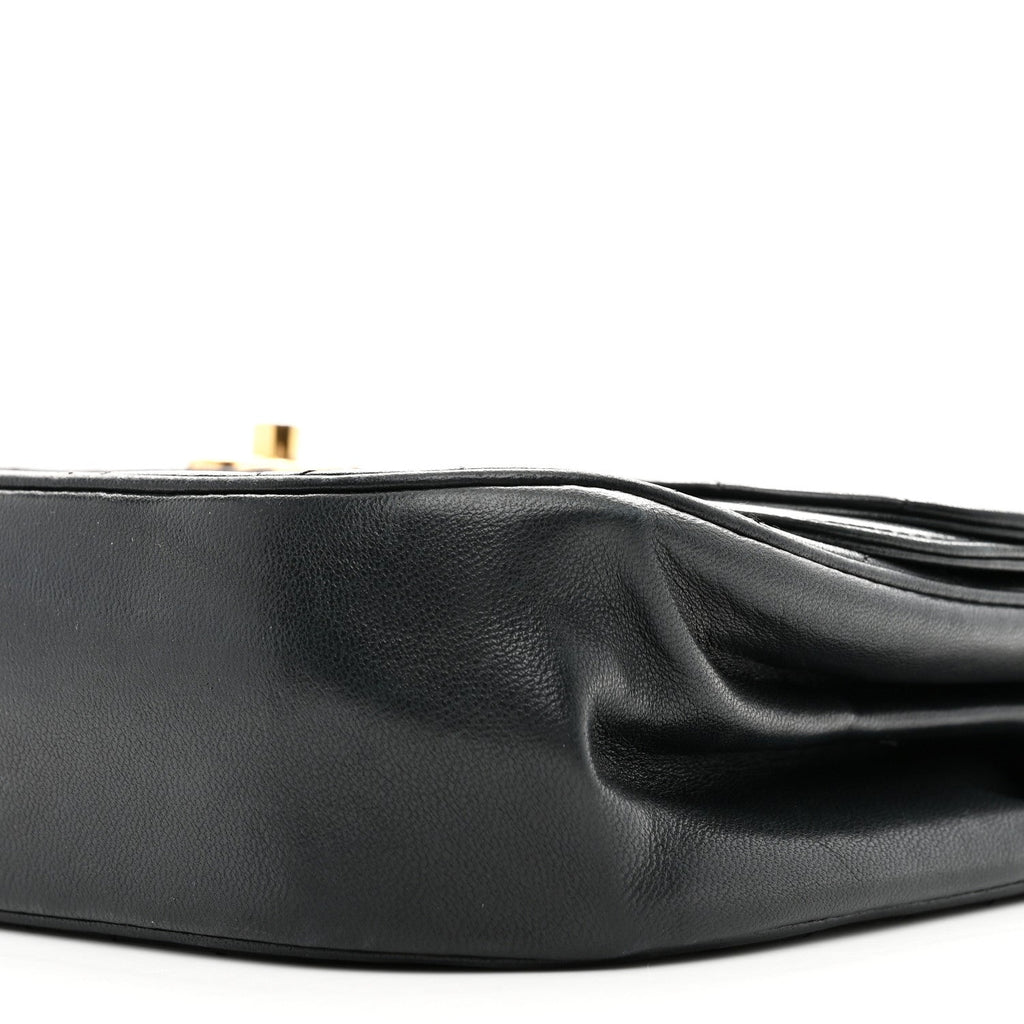 Lambskin Quilted Flap Bag Black