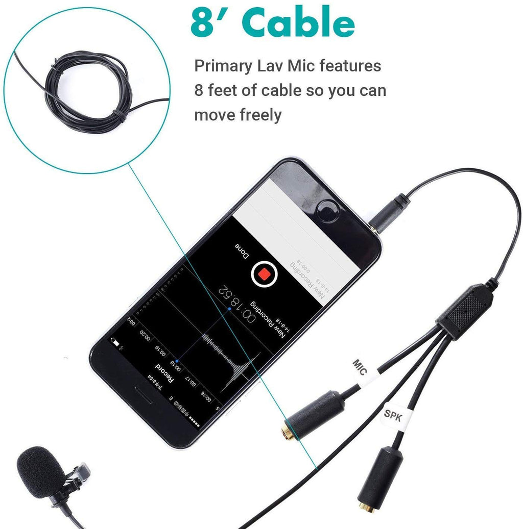 Movo Lav w/ Secondary Mic & Headphone Monitoring