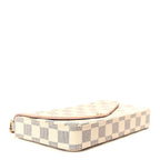 Damier Azur Pochette Felicie Chain Wallet Rose Ballerine