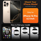 Entronix Bundle Compatible with iPhone 16 Pro - [Hard] Clear Case & 2 Clear Clear Screen Protectors