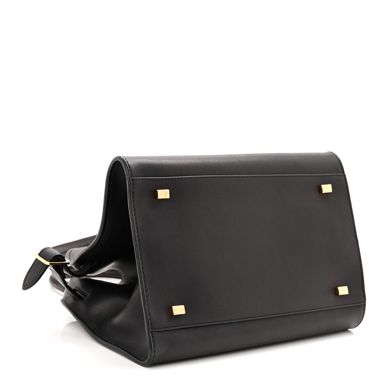 Polished Saddle Calfskin Soft Margaux 10 Bag Black