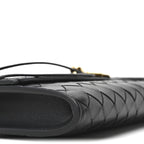 Nappa Intrecciato Long Andiamo Top Handle Clutch Black
