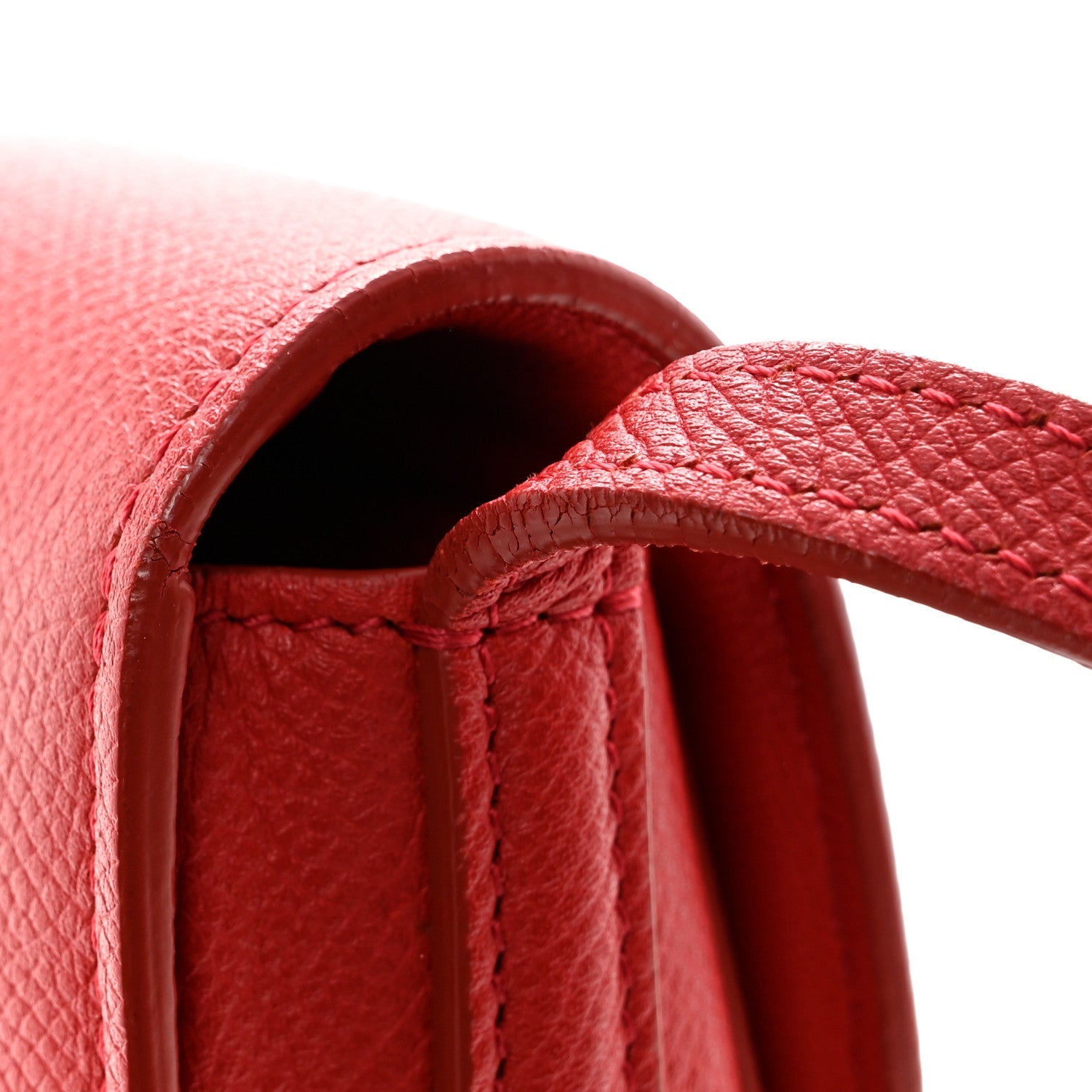 Grained Calfskin Small Trotteur Coquelicot