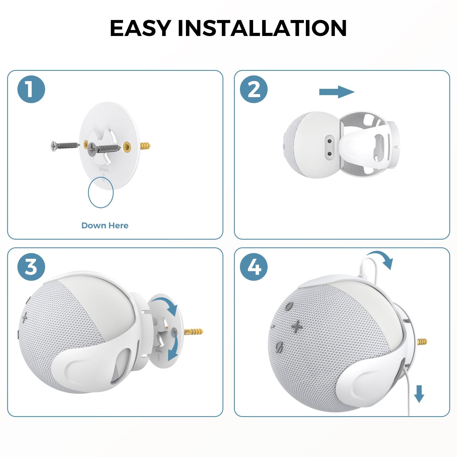 Echo Dot 4 speaker bracket Echo dot 5 wall storage bracket ABS plastic Echo 4 and 5 generation bottom