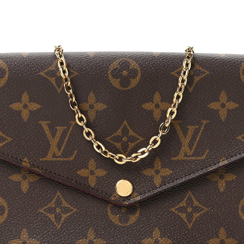 Monogram Pochette Felicie Chain Wallet Fuchsia