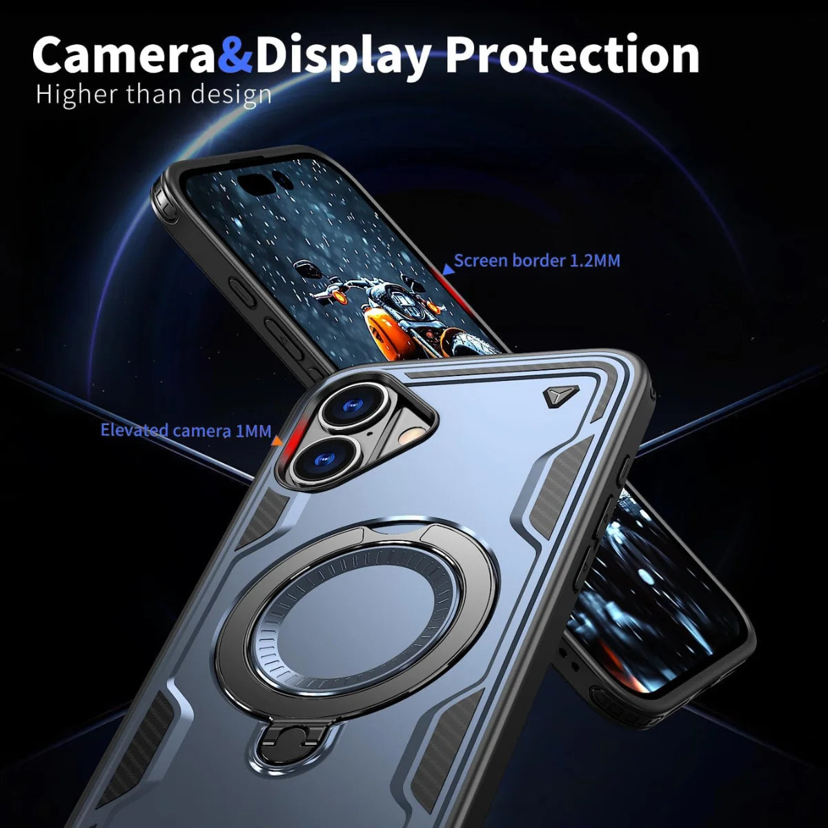 Entronix [Magnetic] Case Compatible with iPhone 16 - Rugged Armor Gripstand