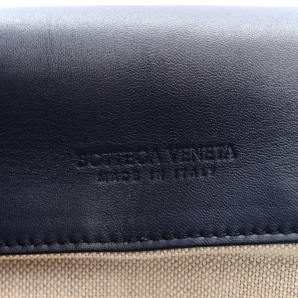 Denim Nappa Intrecciato Padded Messenger Abyss Indigo