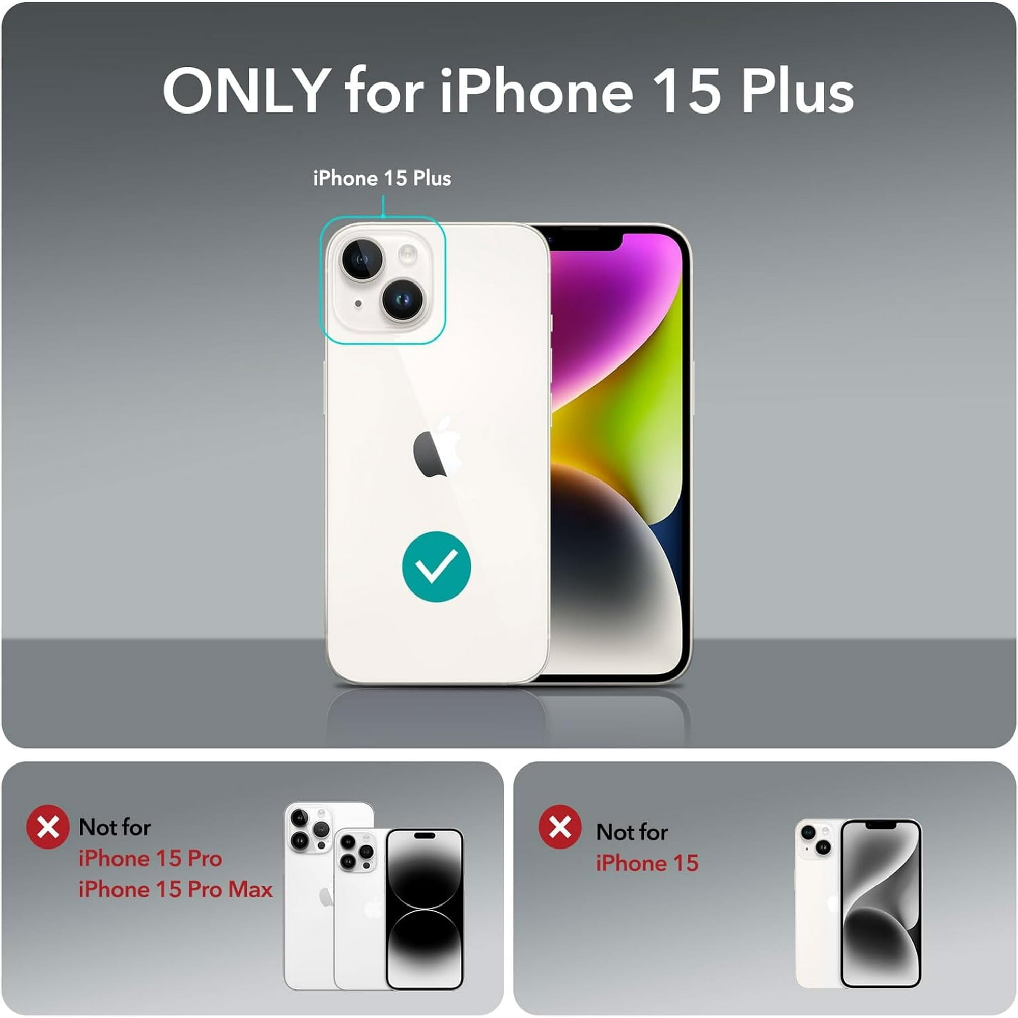 Entronix [Magnetic] Case Compatible with iPhone 15 Plus - [Hard Back] Thick Clear