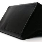 Drummed Calfskin Suede Double Zip Trapeze Black