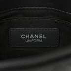 Calfskin Quilted CC Uniform Flap Belt Bag Black