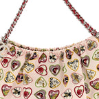 Canvas Coco Hearts Shoulder Bag Pink