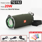 20W High Power TG192Bluetooth Speaker Waterproof Portable Column For PC Computer Speakers Subwoofer Boom Box Music Center FM TF