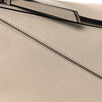 Grained Calfskin Small Puzzle Bag Sand