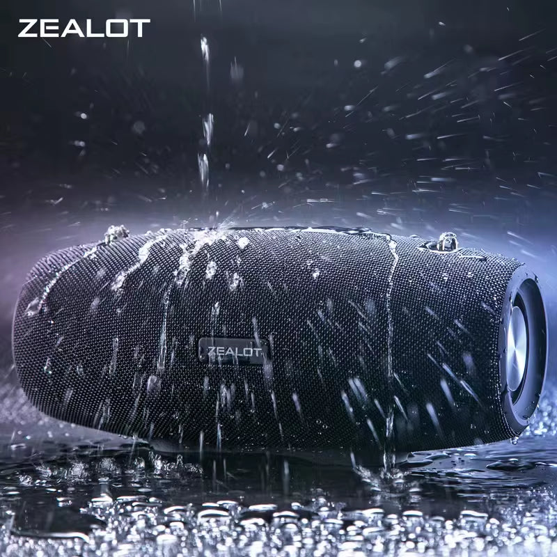 Waterproof Wireless Speaker with Shoulder Strap, Portable Design, Enhanced Stereo Sound and Deep Bass, 40 Hours Playtime