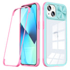 Full Protection With Mobile Phone Protective Film Slide Camera Lens Phone Case For Iphone 14 In Blue