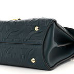 Calfskin Embossed Small Margot Top Handle Divisa Green