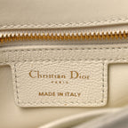 Grained Calfskin Cannage Small Caro Bag White