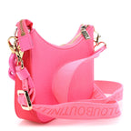 Calfskin Gomme Mini Loubila Chain Shoulder Bag Fluo Pink
