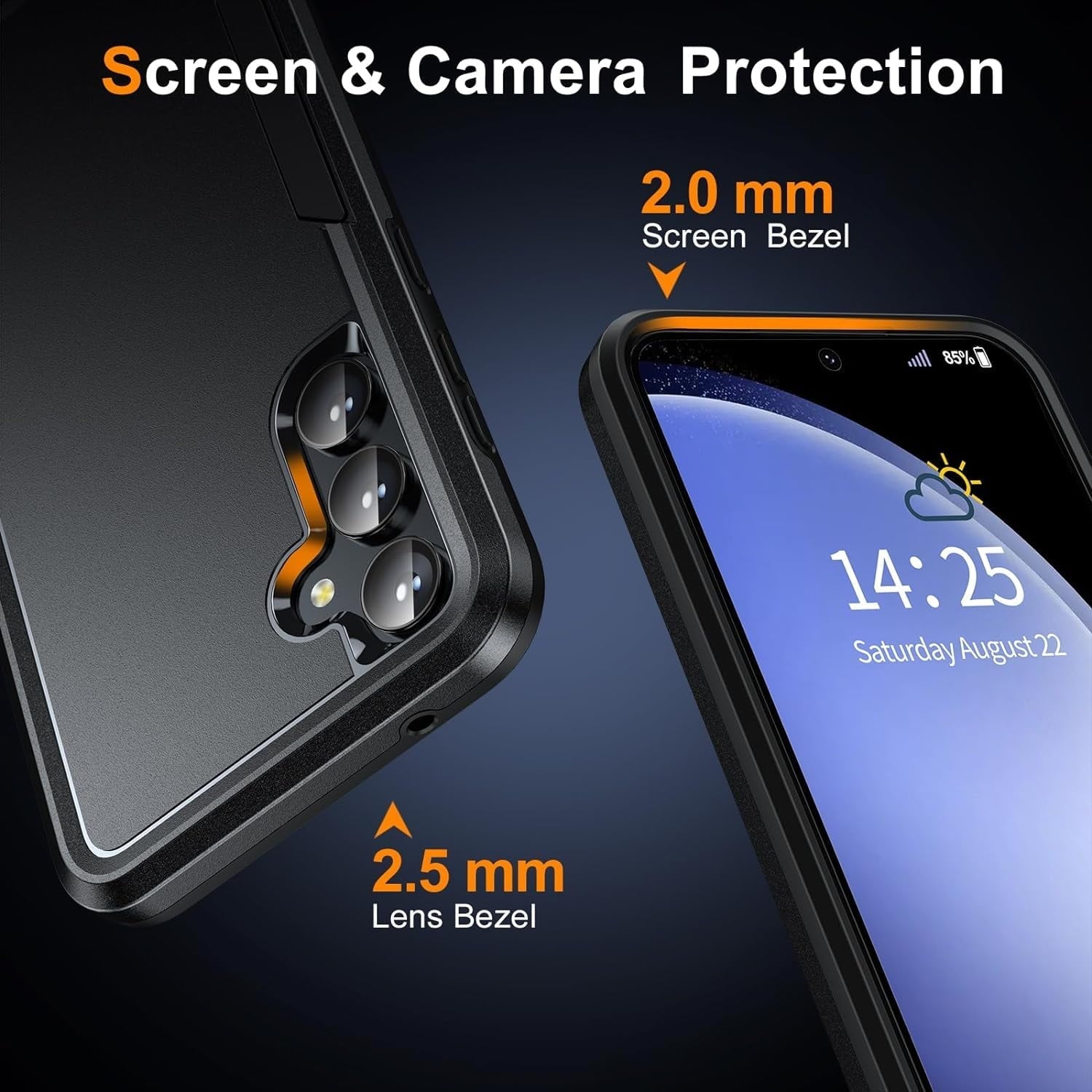 Entronix Bundle Compatible with Galaxy S25 - Soft-Touch Dual-Layer Case & 1 Clear Screen Protector