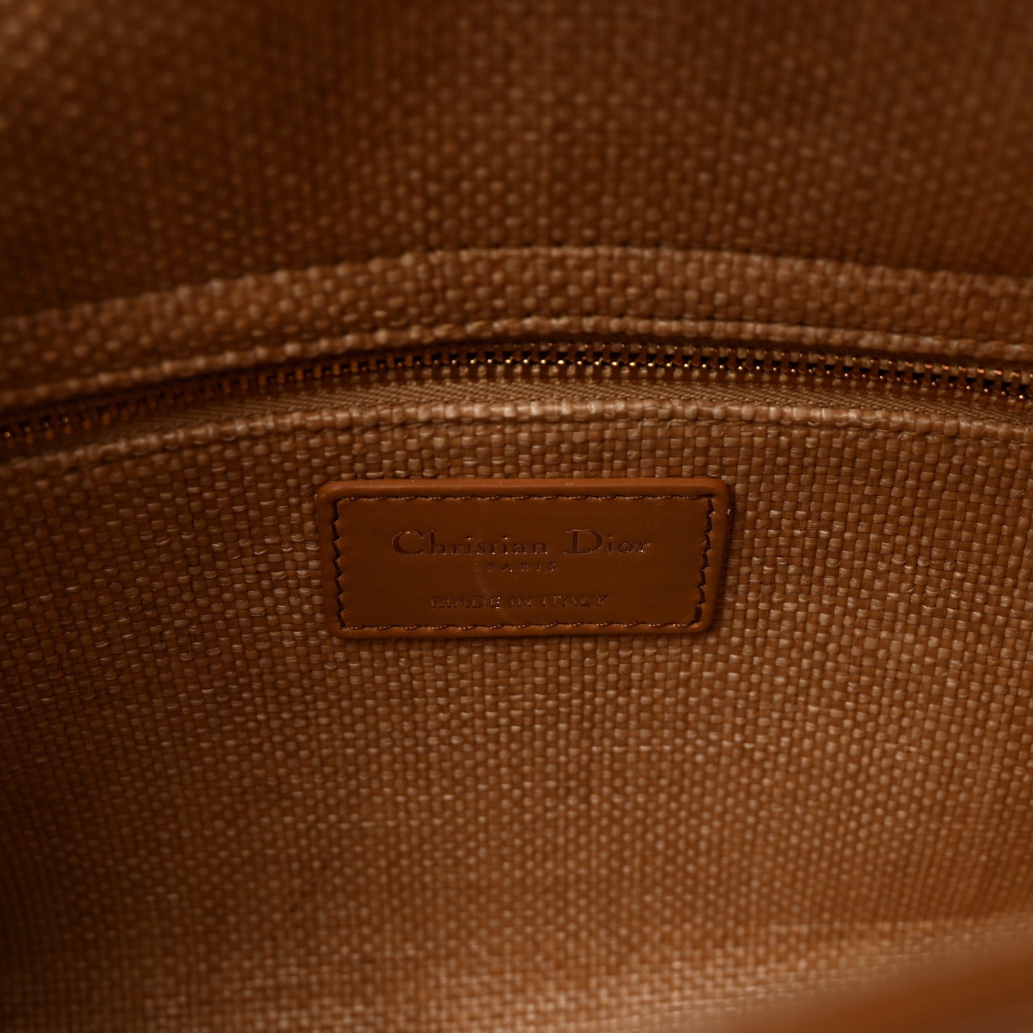 Raffia Medium Lady Dior Bag Beige