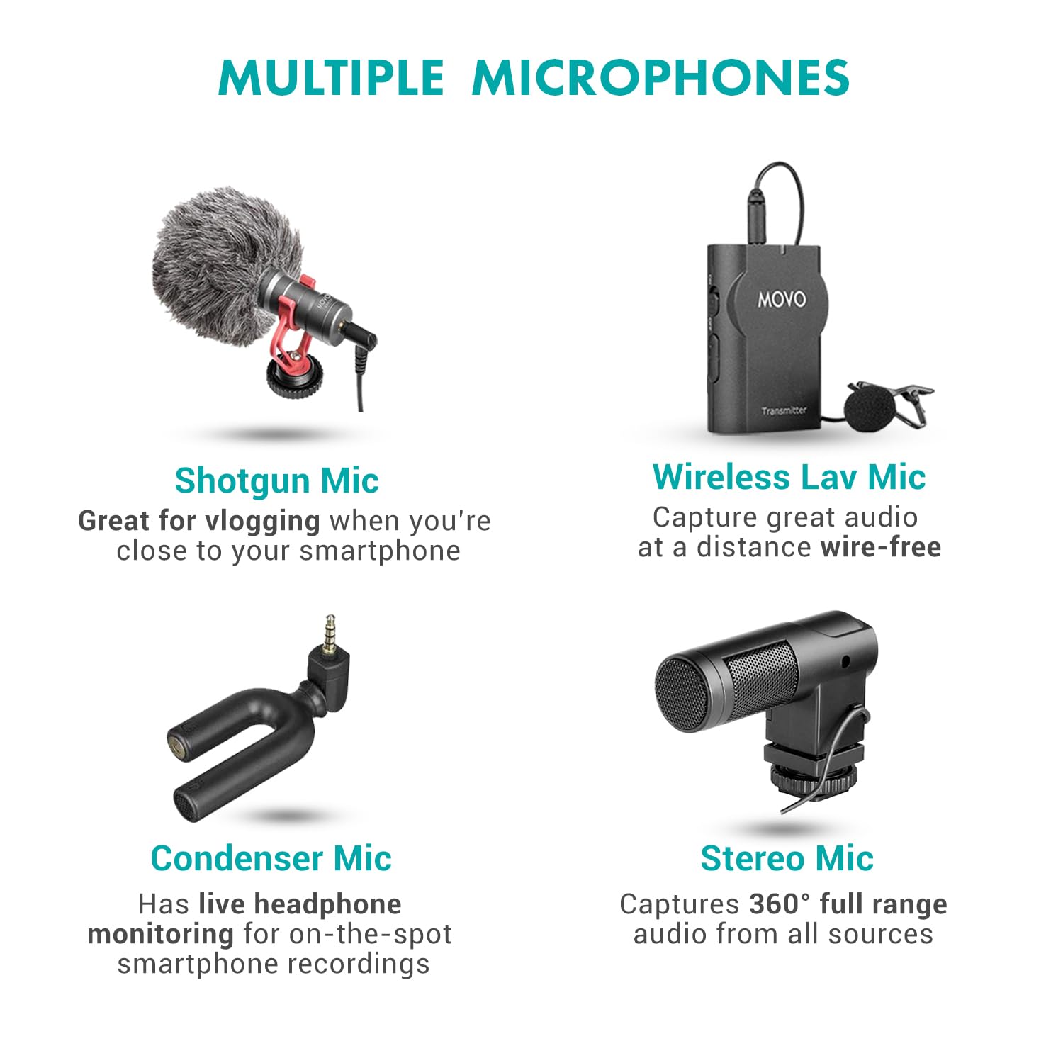 Movo V8 Huge Vlogging Kit for Lightning iPhone
