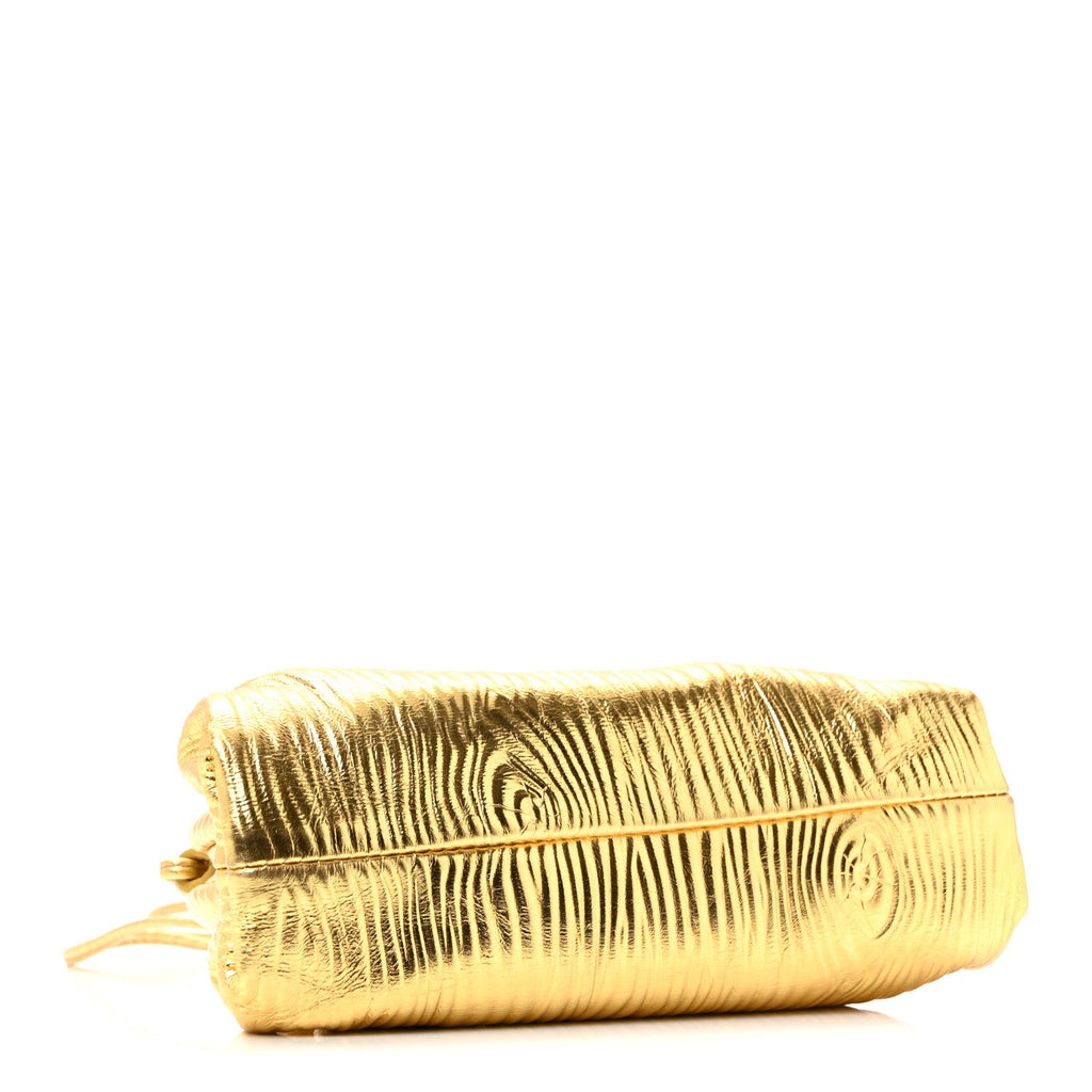 Metallic Bark Calfskin The Mini Pouch Gold