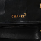 Patent Quilted Small Diana Flap Black