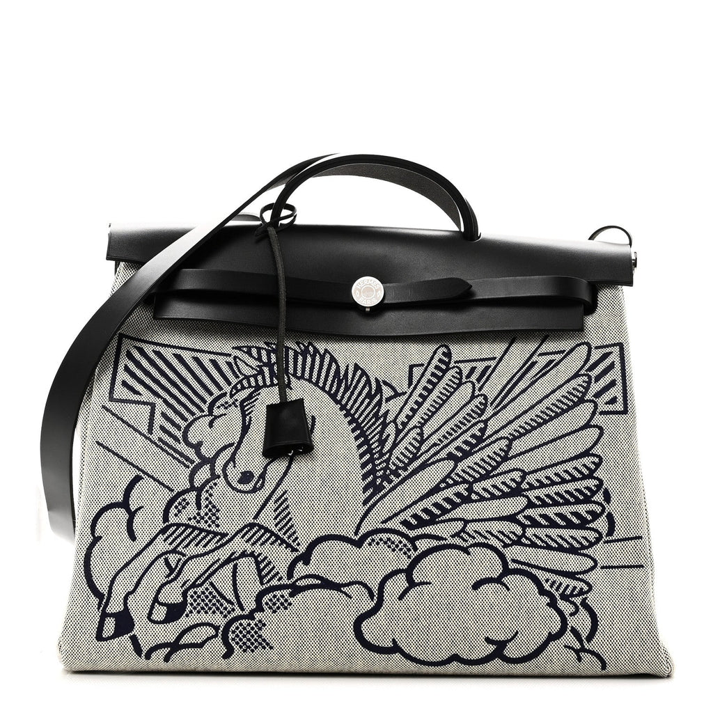 Vache Hunter Toile H Pegase Pop Herbag Zip Retourne 39 MM Bleu Indigo Ecru Black