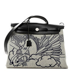 Vache Hunter Toile H Pegase Pop Herbag Zip Retourne 39 MM Bleu Indigo Ecru Black