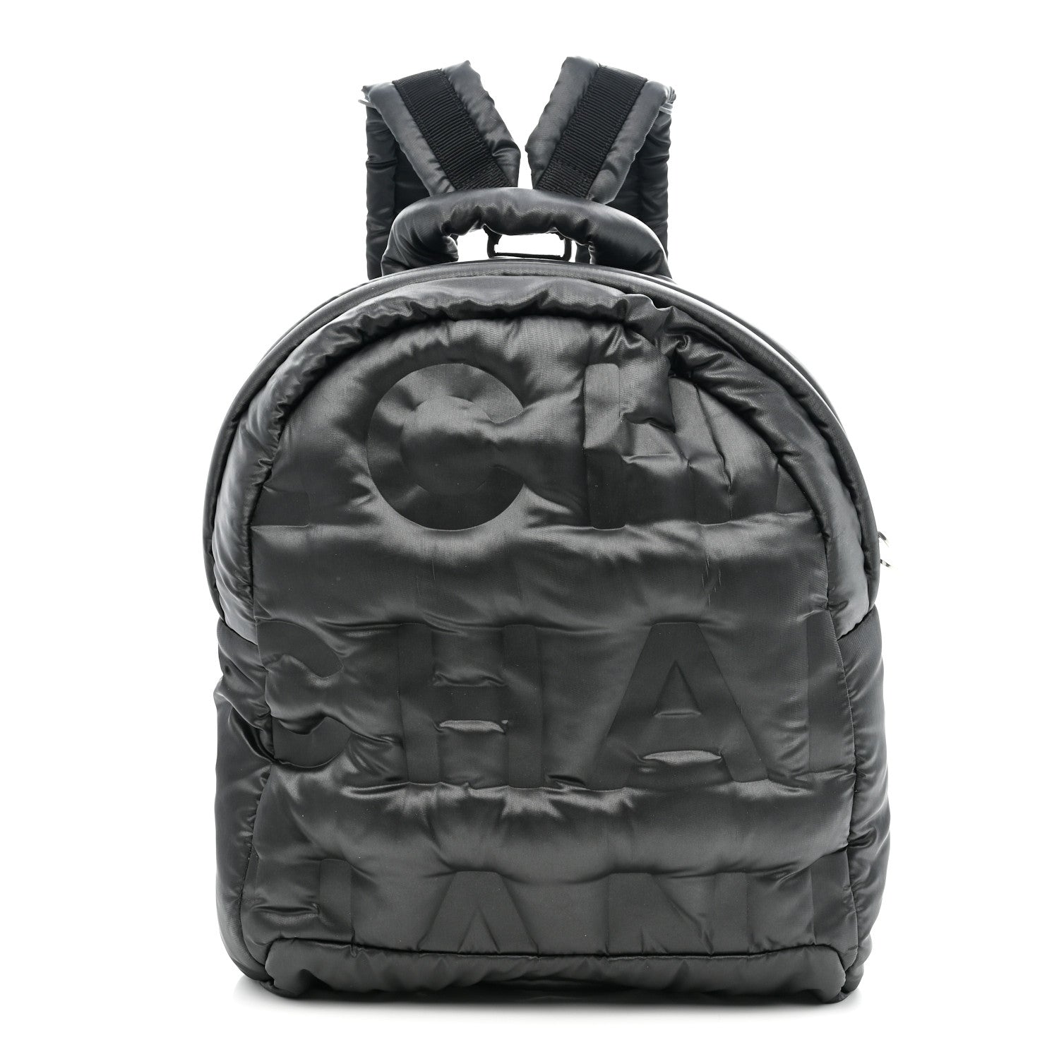 Nylon Embossed Small Doudoune Backpack Grey