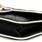 Lambskin Quilted Resin CC Mini Flap Bag Black White