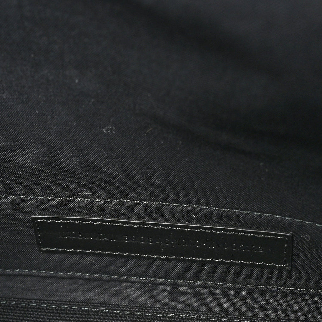 Cotton Canvas Calfskin Logo Print Navy Cabas XS Black White