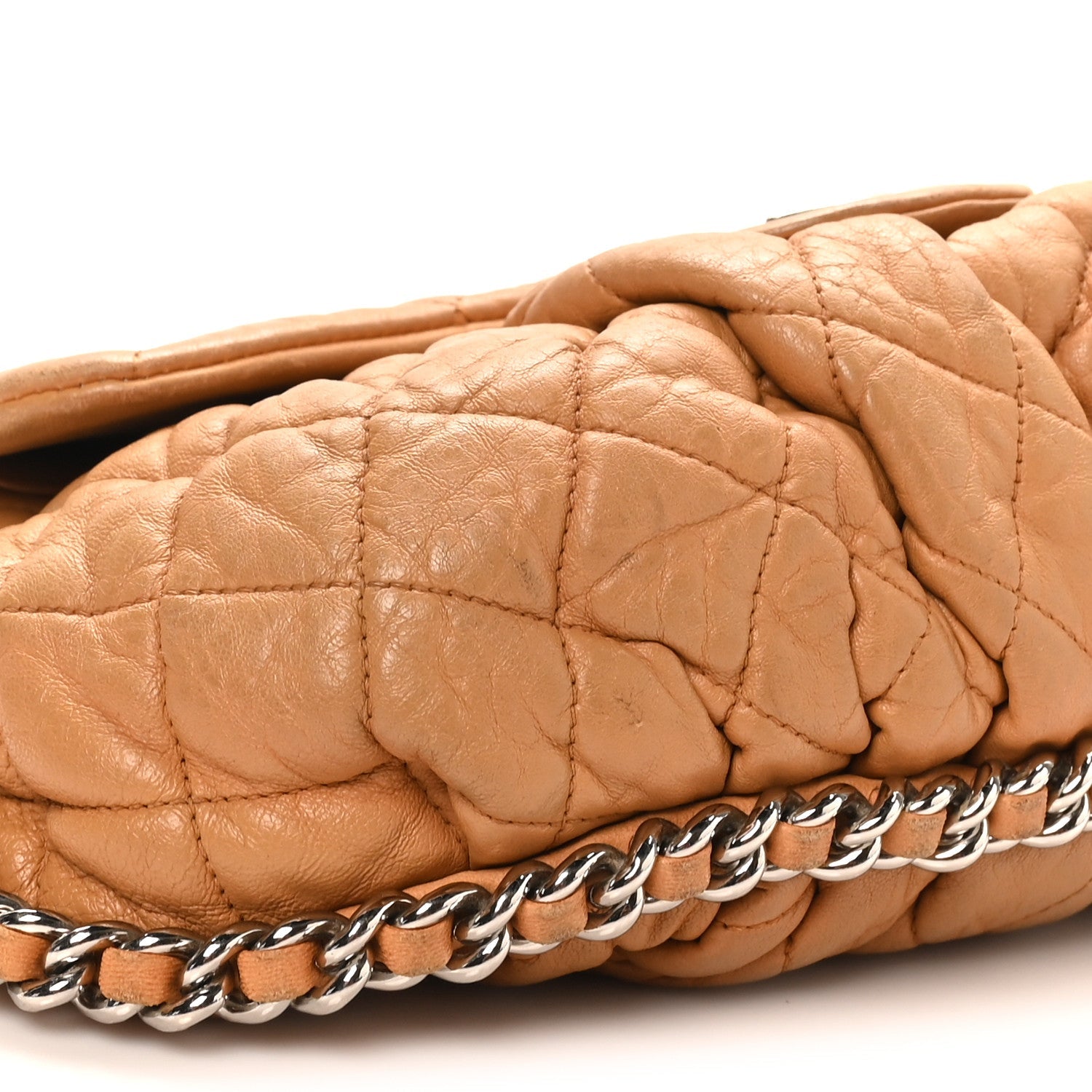 Washed Lambskin Medium Chain Around Messenger Brown