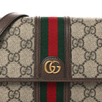 GG Supreme Monogram Web Ophidia Crossbody Wallet Beige New Acero
