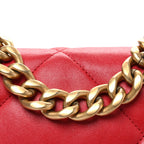 Lambskin Quilted Medium Chanel 19 Flap Red
