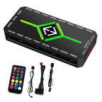 3-in-1 PWM Magnetic ARGB Fan Hub Splitter with Remote Control for PC - Supports Up to 9 Fans and Custom Lighting