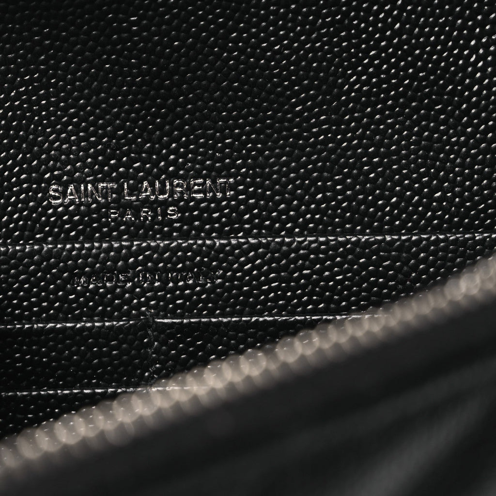 Grain De Poudre Matelasse Chevron Monogram Chain Wallet Black