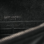 Grain De Poudre Matelasse Chevron Monogram Chain Wallet Black