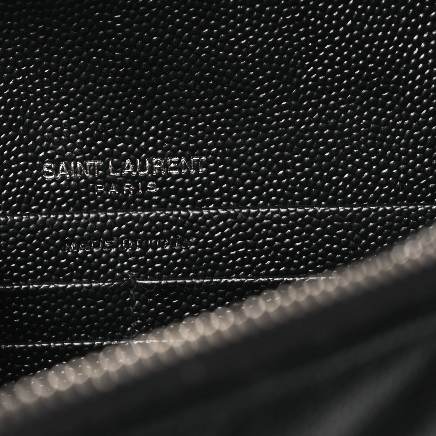 Grain De Poudre Matelasse Chevron Monogram Chain Wallet Black