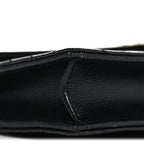 Grain De Poudre Matelasse Chevron Monogram Envelope Chain Wallet Black