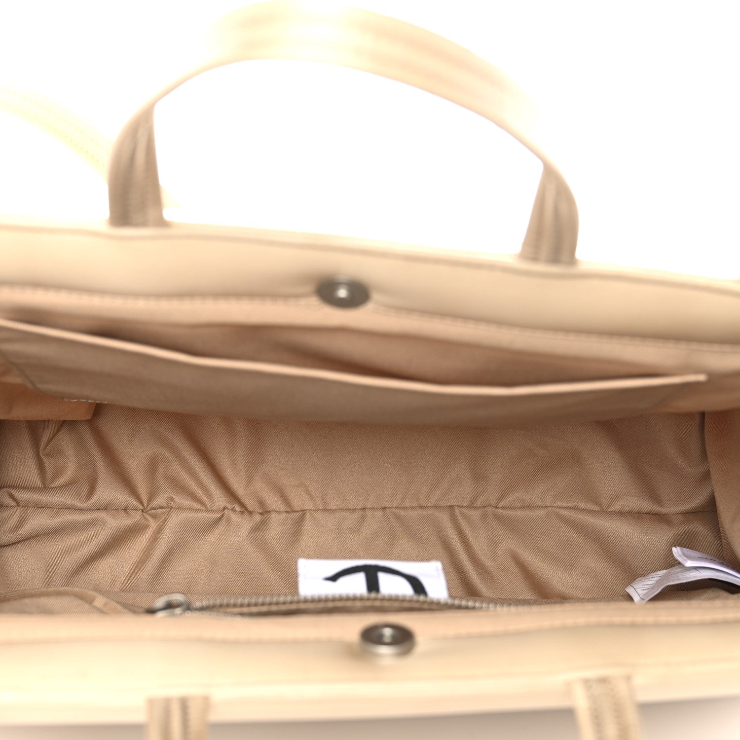 Nylon Large Puff Shopping Bag Cream