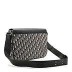 Grained Calfskin Oblique Saddle Messenger Black