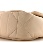 Goatskin Quilted Medium Chanel 19 Flap Beige