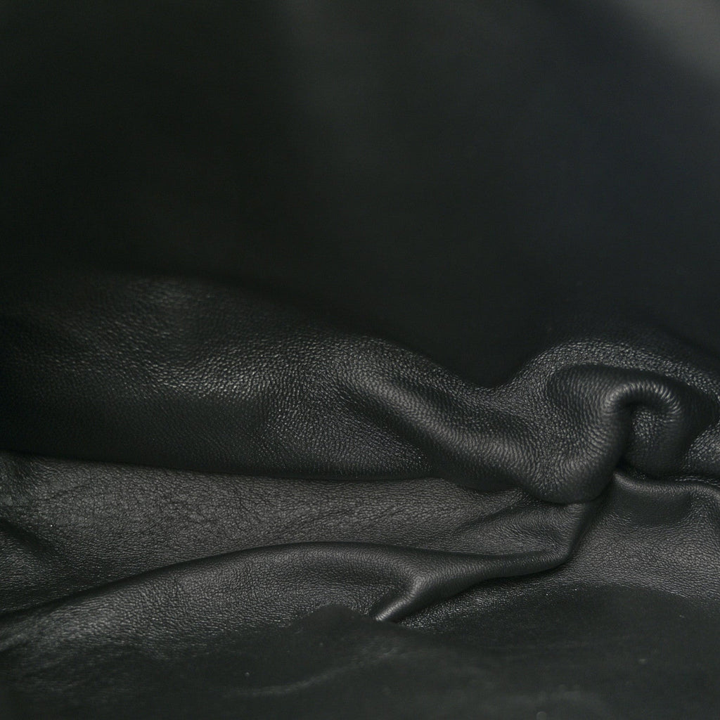 Glossy Calfskin Eelskin Embossed Medium Olivia Hobo Black