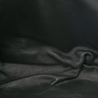 Glossy Calfskin Eelskin Embossed Medium Olivia Hobo Black