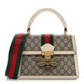 GG Supreme Monogram Small Queen Margaret Top Handle Bag White