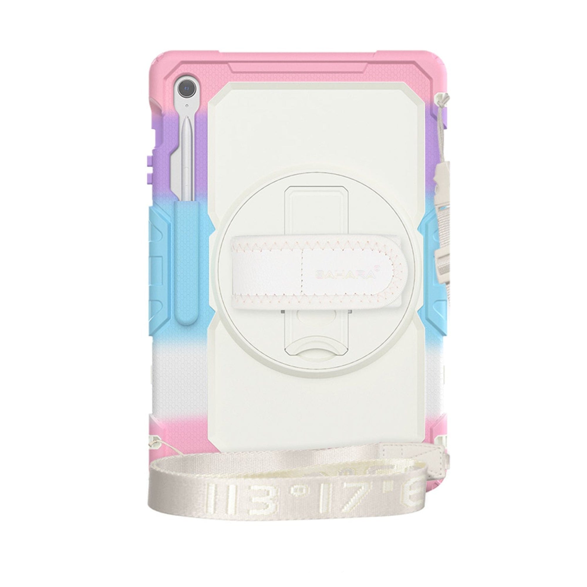 SAHARA - Raider Series Heavy Duty Case with Hand Strap for Samsung Galaxy Tab S10 FE+ - Sunset Sorbet