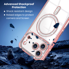 Entronix [Magnetic] Case Compatible with iPhone 17 Pro Max - [Clear Back] Luxury Diamonds