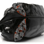 Crinkled Lambskin Embroidered Spy Black Multicolor