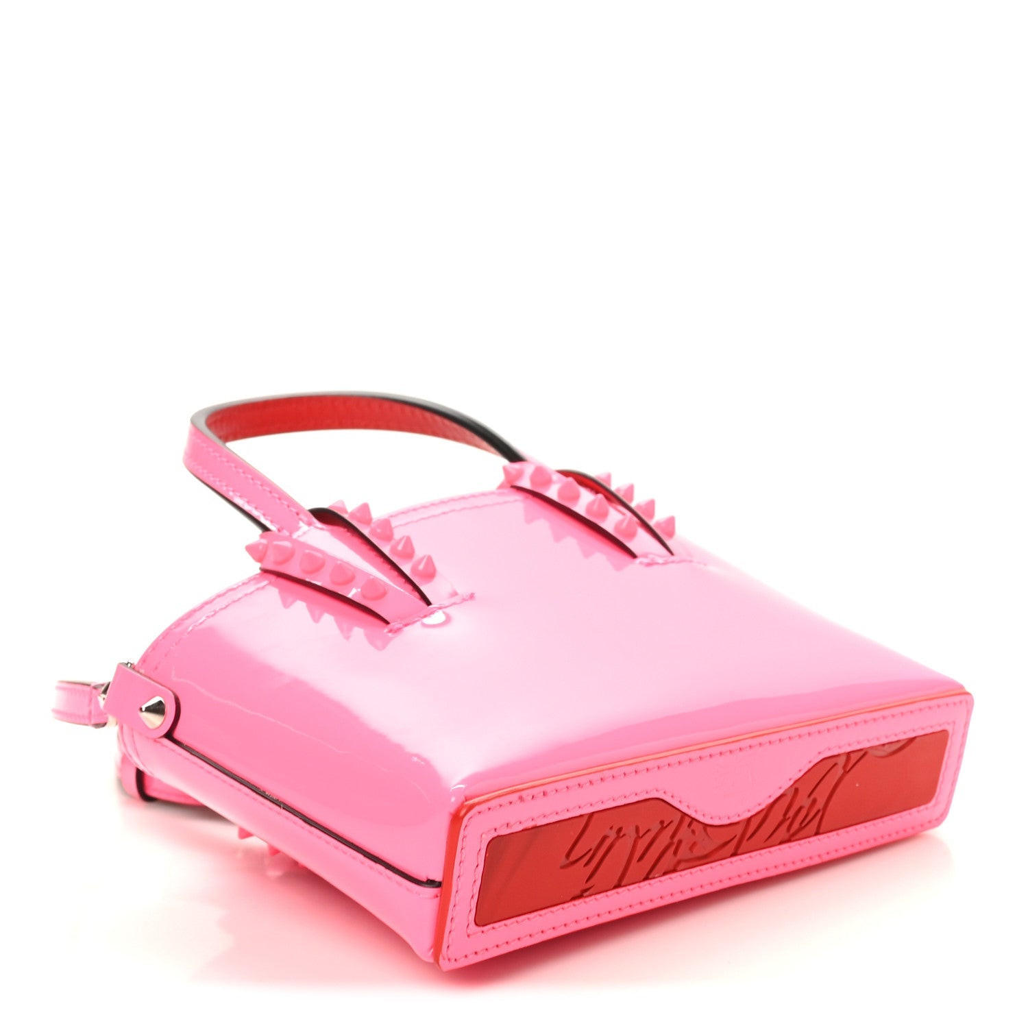 Patent Calfskin Spikes Mini East West Cabata Tote Poupidou